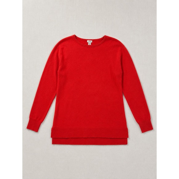 Halogen Sweaters - Halogen Womens Red Cashmere Wool Blend Crew Neck High Low Sweater Small